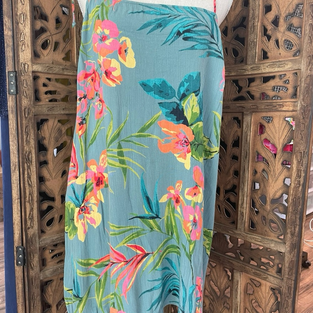 Billabong Teal and Pink Floral Mini Dress